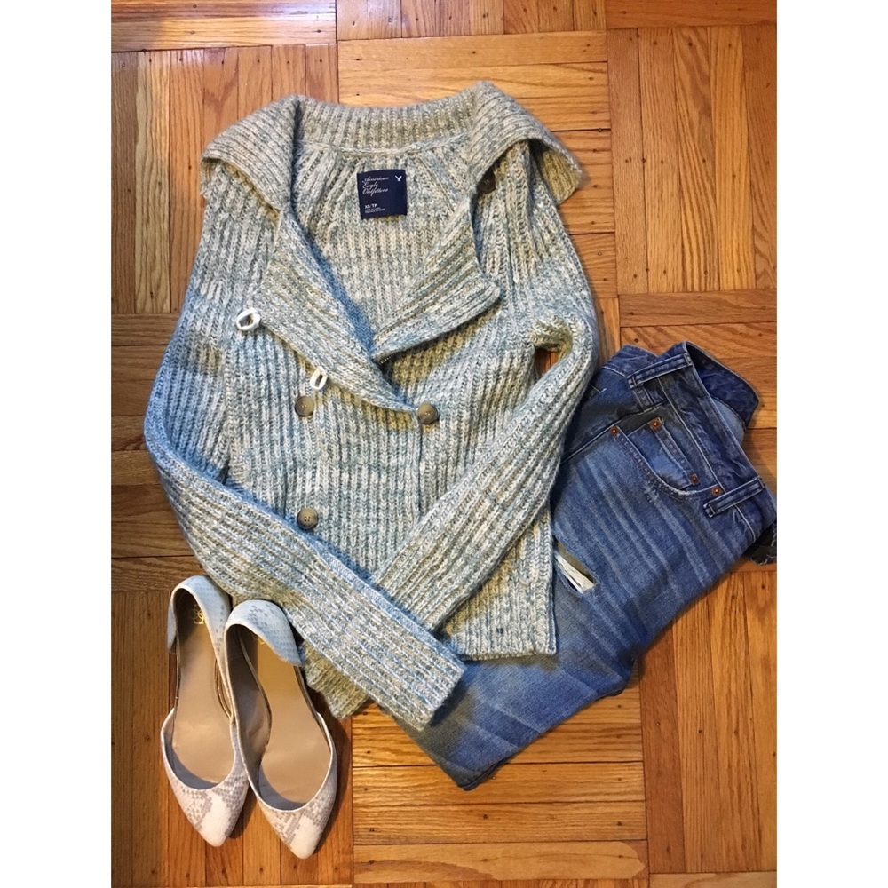 Light Blue Sweater Jacket